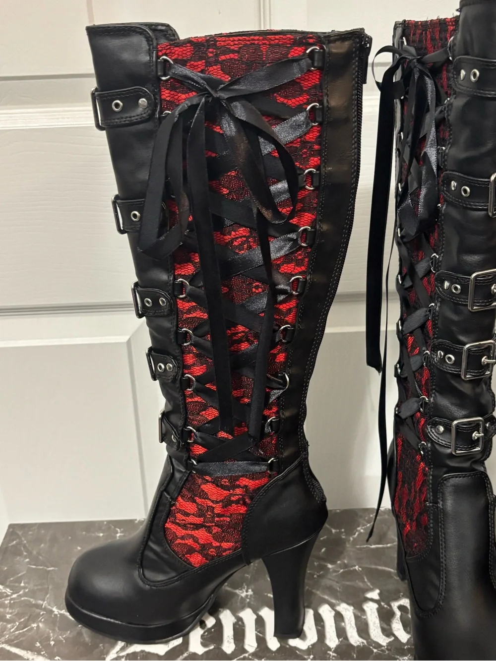NIB Demonia Crypto-106 Lace Renaissance Boots - Picture 2 of 9